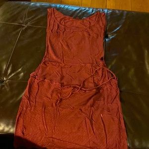 Lux maroon cinched waist dress size XS